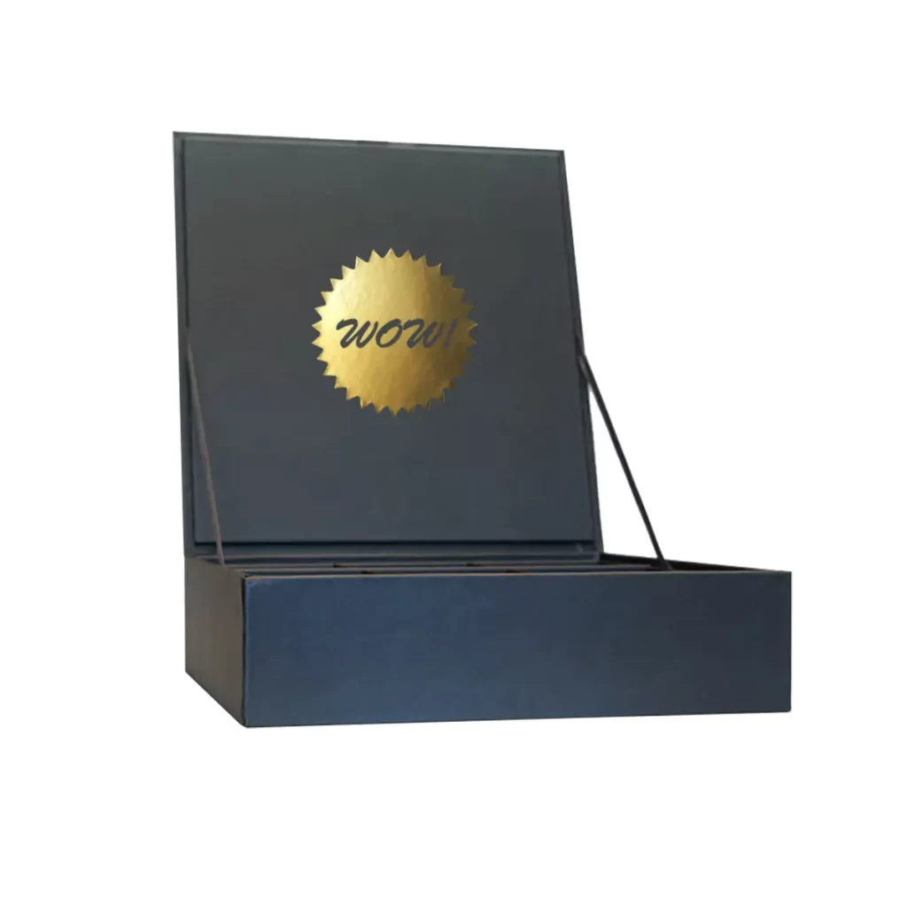 Luxury Premium Quality Black Gold Foil Logo Gift Boxes